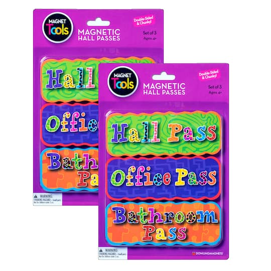 Dowling Magnets® Magnetic Hall Passes, 2 Pack of 3